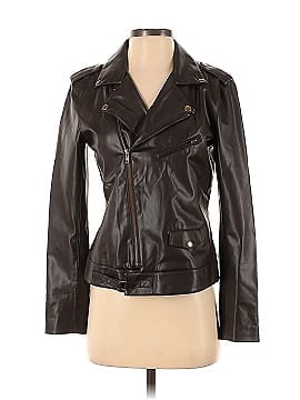 R | Label Faux Leather Jacket (view 1)