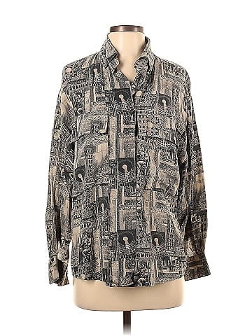 Linda Allard Ellen Tracy Long Sleeve Silk Top (view 1)