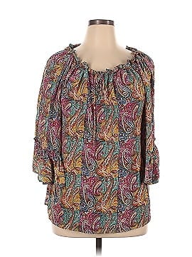 Tolani 3/4 Sleeve Silk Top (view 1)