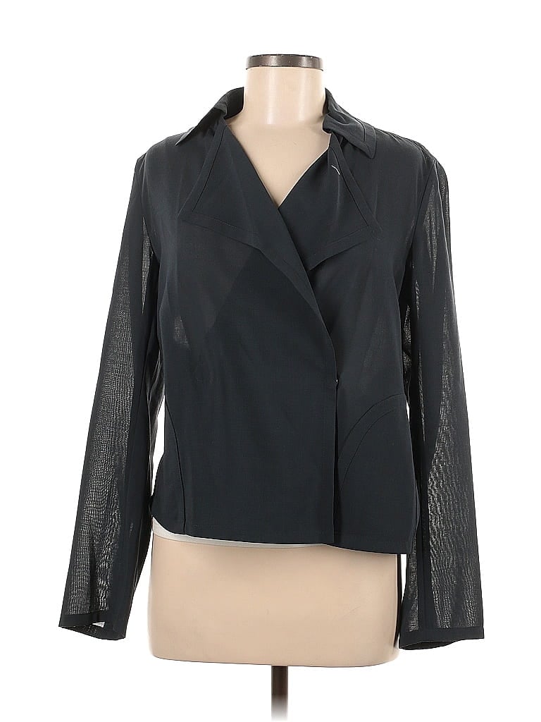 Akris Punto 100% Baumwolle Black Blue Blazer Size 6 - photo 1