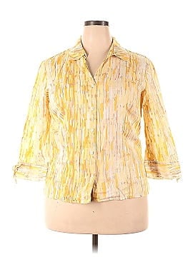 JM Collection 3/4 Sleeve Button-Down Shirt (view 1)