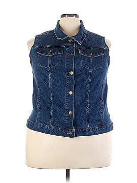 Woman Within Denim Vest (view 1)