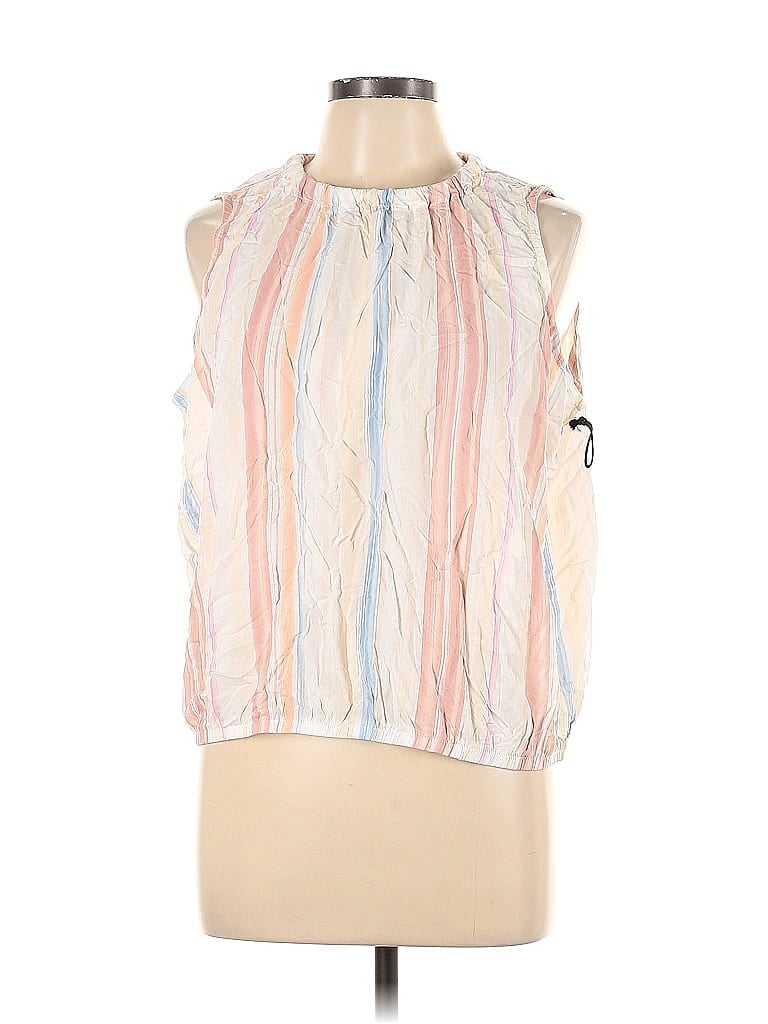 Pre-owned Dex Sleeveless Blouse In White