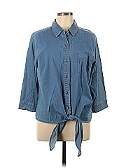 Belle By Kim Gravel 3/4 Sleeve Button Down Shirt