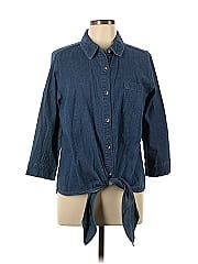 Belle By Kim Gravel 3/4 Sleeve Button Down Shirt