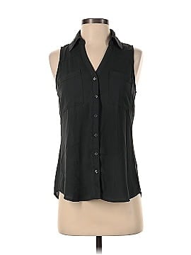 Express Outlet Sleeveless Button-Down Shirt (view 1)