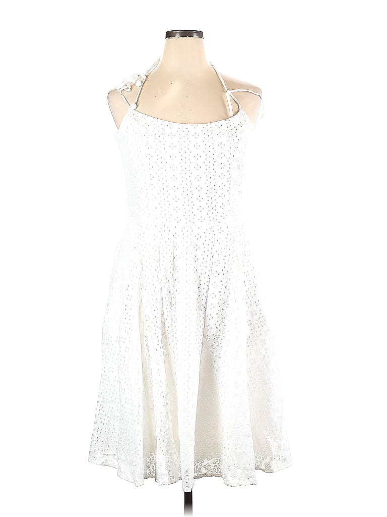 Unique Vintage 100% Cotton White Cocktail Dress Size 14 - 65% off | ThredUp