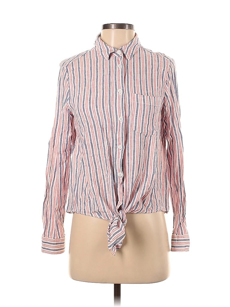 Pre-owned Popsugar Long Sleeve Button Down Shirt In Pink