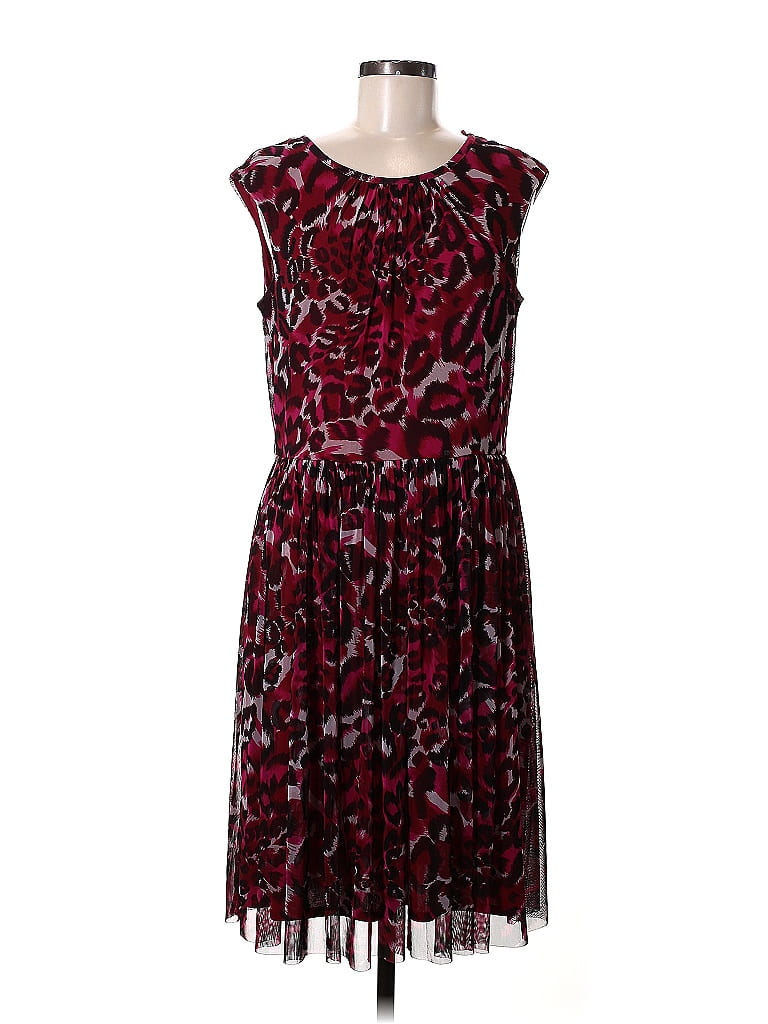 Roz &amp; Ali Paisley Animal Print Burgundy Red Cocktail Dress Size M - 76% ...