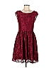a. drea 100% Polyester Jacquard Damask Brocade Burgundy Cocktail Dress Size M - photo 1