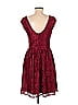 a. drea 100% Polyester Jacquard Damask Brocade Burgundy Cocktail Dress Size M - photo 2