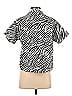 Lusana Animal Print Ivory Short Sleeve Blouse Size 4 - photo 2