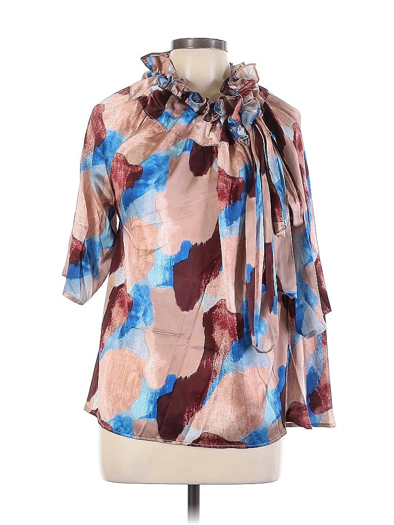 Click to view more detailed imagery on our partner's website Pre-owned Never A Wallflower 3/4 Sleeve Blouse In Brown