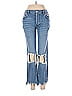 We the Free 100% Cotton Hearts Blue Jeans Size 25 waist - photo 1
