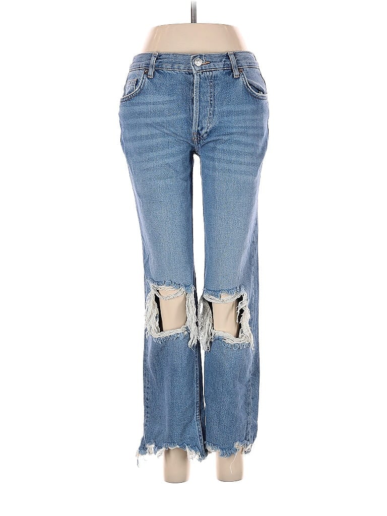 We the Free 100% Cotton Hearts Blue Jeans Size 25 waist - photo 1