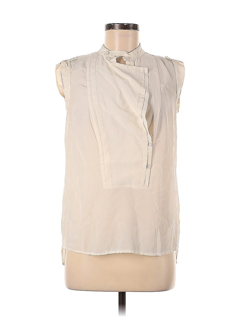 Pre-owned Bcbgmaxazria Sleeveless Blouse In White