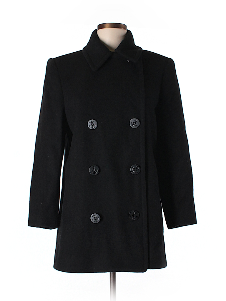 Forecaster of Boston 100% Wool Solid Black Wool Coat Size 6 - 92% off ...