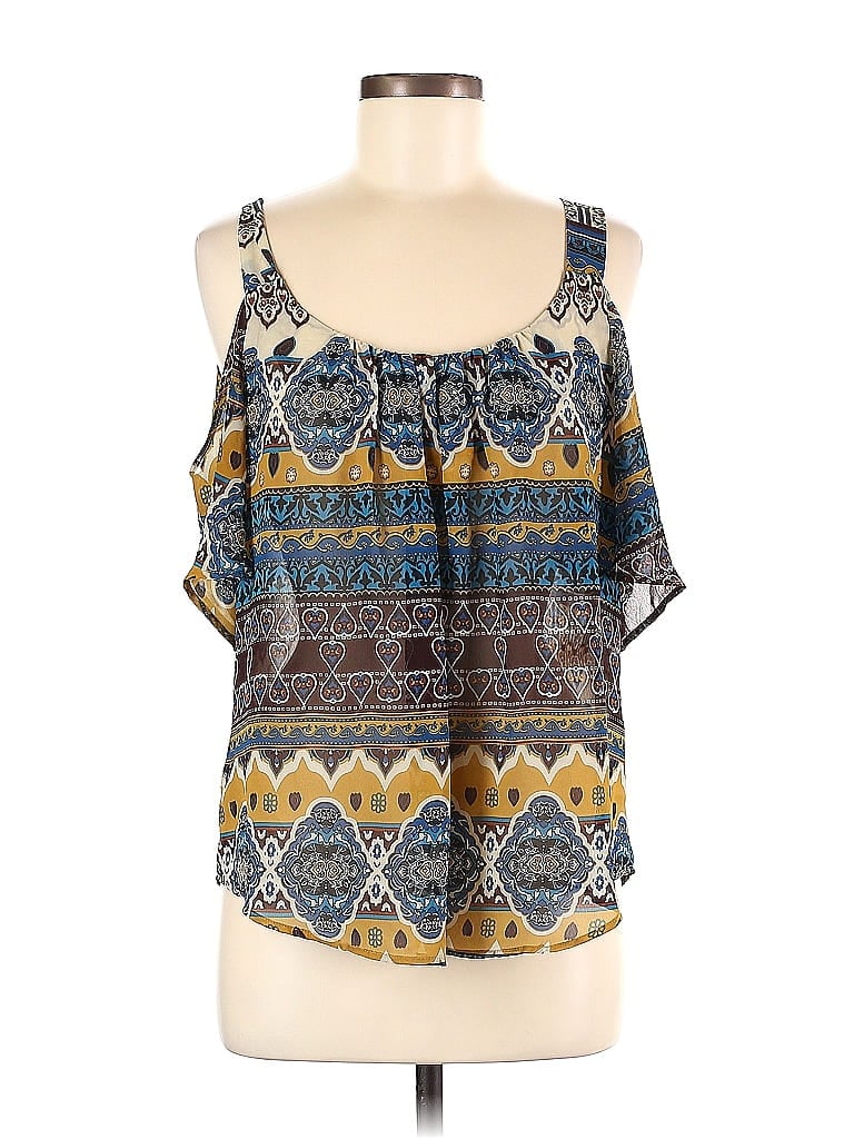 Pre-owned Assorted Brands Sleeveless Blouse In Blue