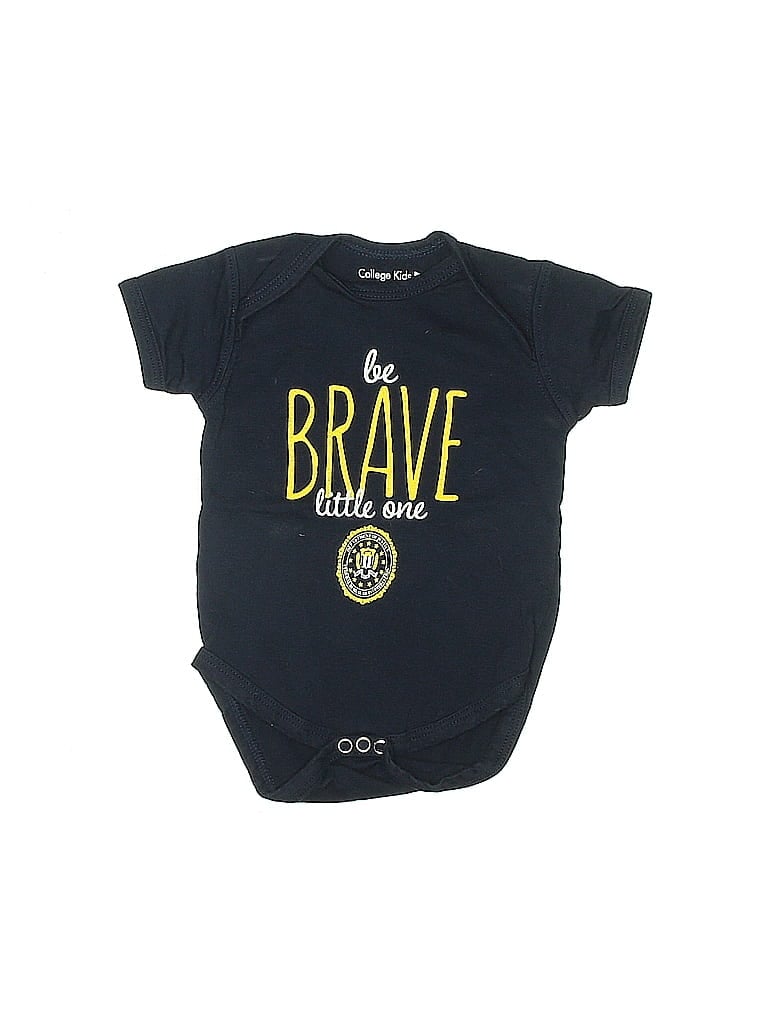 College Kids 100% Cotton Graphic Black Short Sleeve Onesie Size 0-3 mo - photo 1
