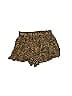 Shade & Shore 100% Rayon Animal Print Hearts Gold Tan Shorts Size S - photo 2