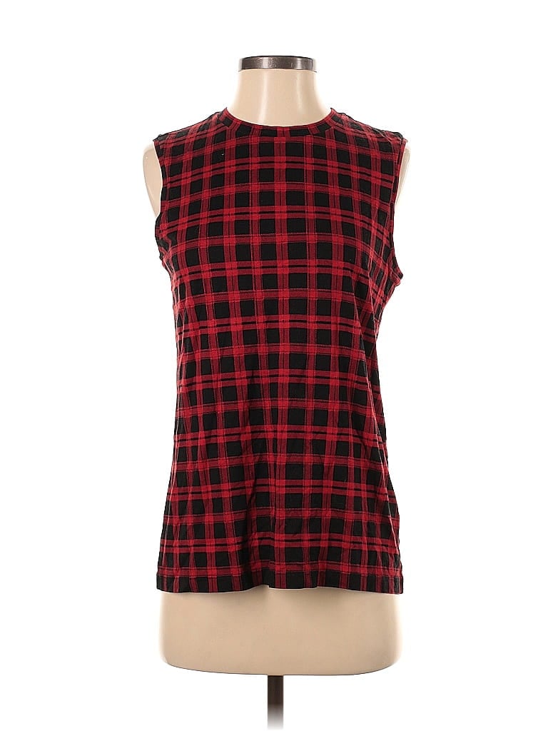 Pre-owned Torn By Ronny Kobo Sleeveless Top Red Square Neckline Tops