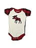 Little Blue House Heritage Houndstooth Checkered-gingham Plaid Graphic Ivory Short Sleeve Onesie Size 6-12 mo - photo 1
