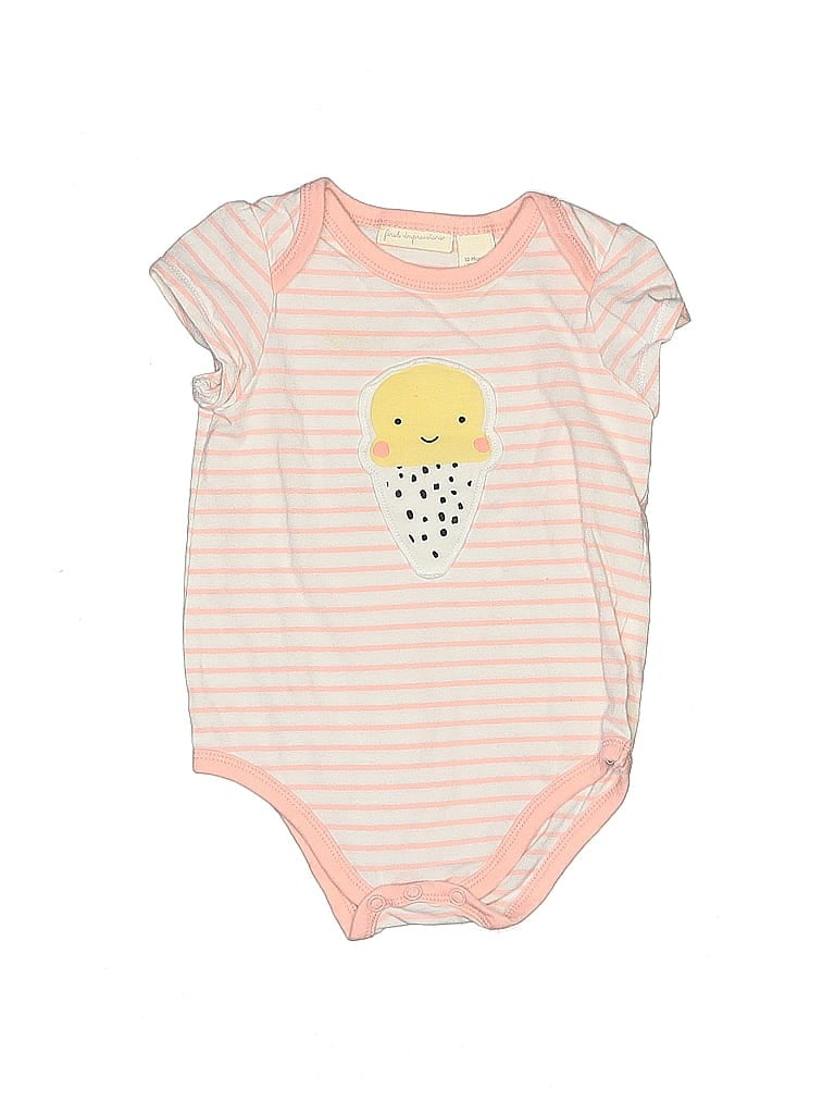 Pre-owned First Impressions Babies' Short Sleeve Onesie In Pink