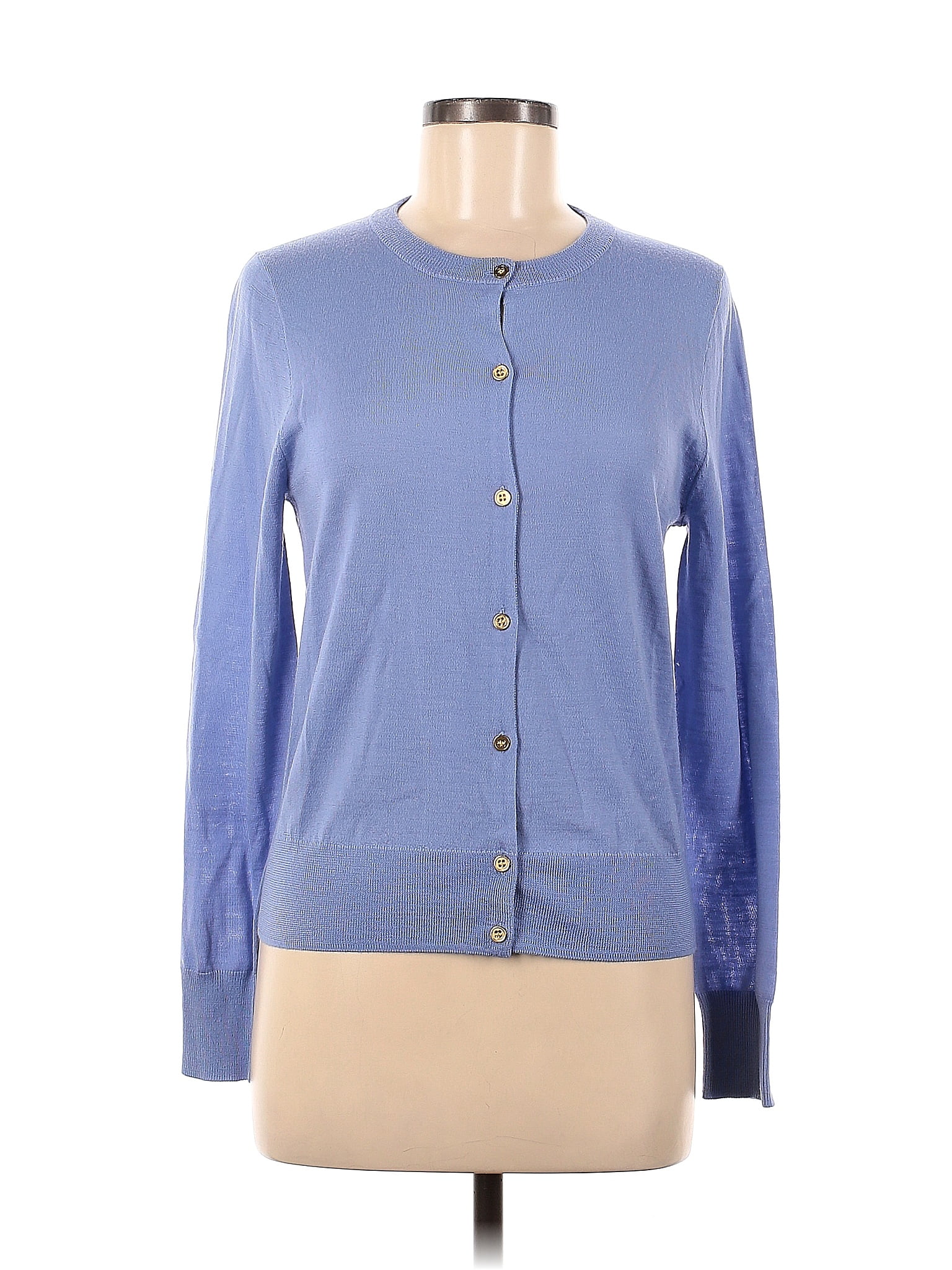 J.Crew 100% Merino Blue Wool Cardigan Size M - 75% off | ThredUp