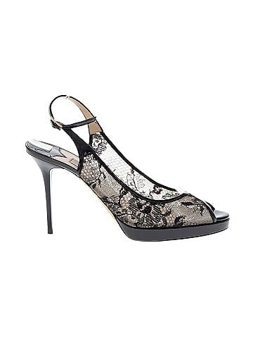 Jimmy Choo Black Lace Patent Leather Lace  'Amika' Heels (view 1)