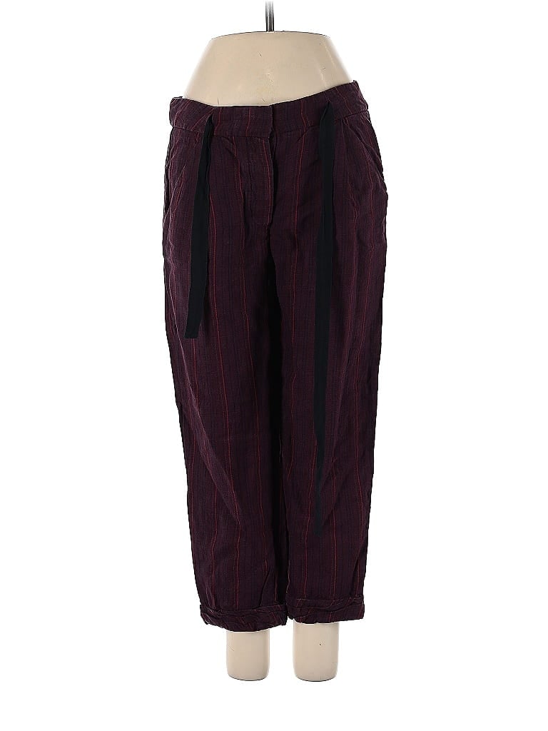 Pre-owned Wilfred Linen Pants In Burgundy