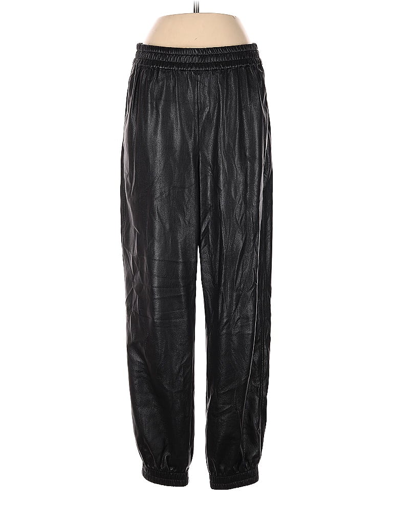 Pre-owned Babaton Faux Leather Pants In Black
