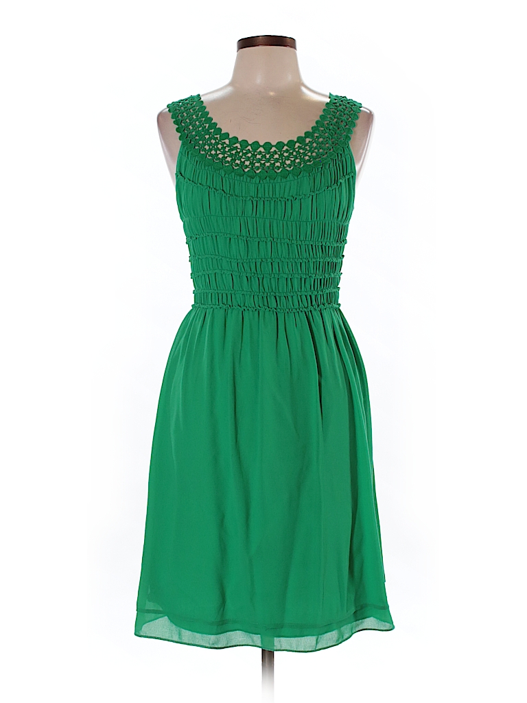 Max Studio 100% Polyester Solid Green Casual Dress Size L - 78% off ...