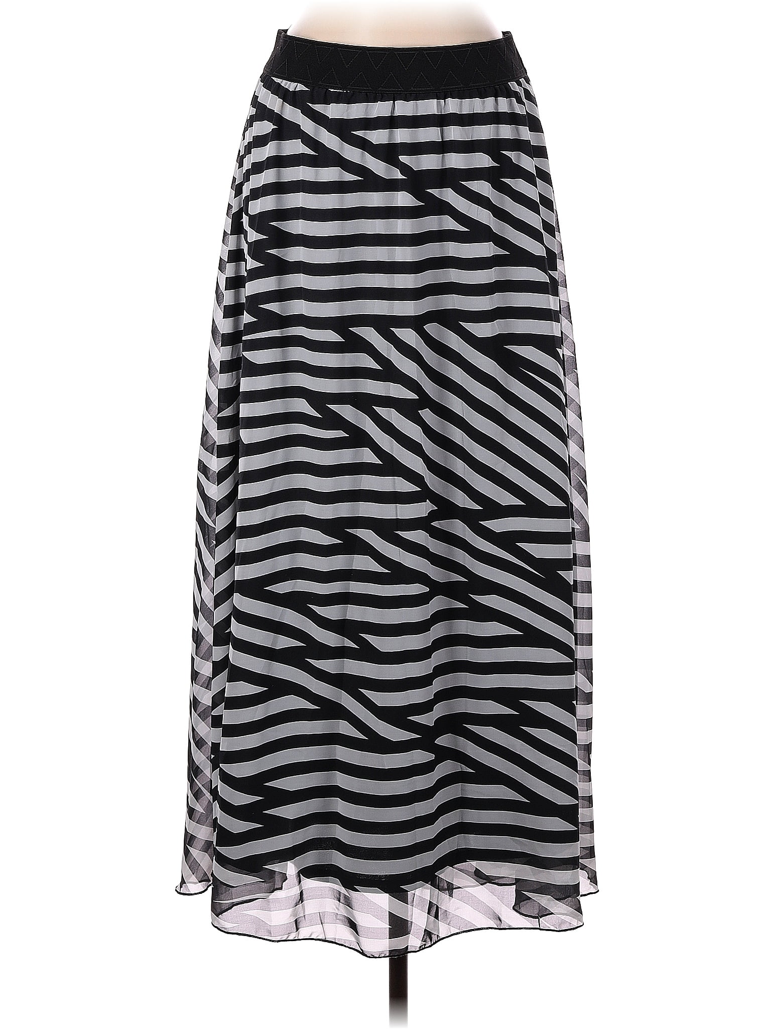 Lularoe 100% Polyester Stripes Zebra Print Silver Casual Skirt Size M ...