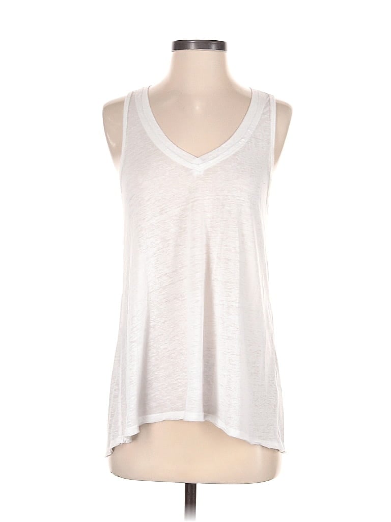 Pre-owned Stem Tank Top White Plunge Neckline Tops