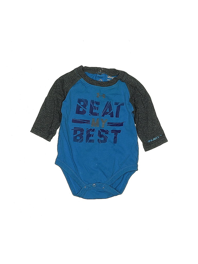 Click to view more detailed imagery on our partner's website Pre-owned Under Armour Babies' Long Sleeve Onesie In Blue
