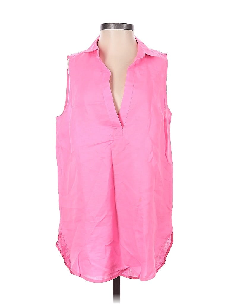 Pre-owned J.crew Factory Store Sleeveless Button Down Shirt In Pink