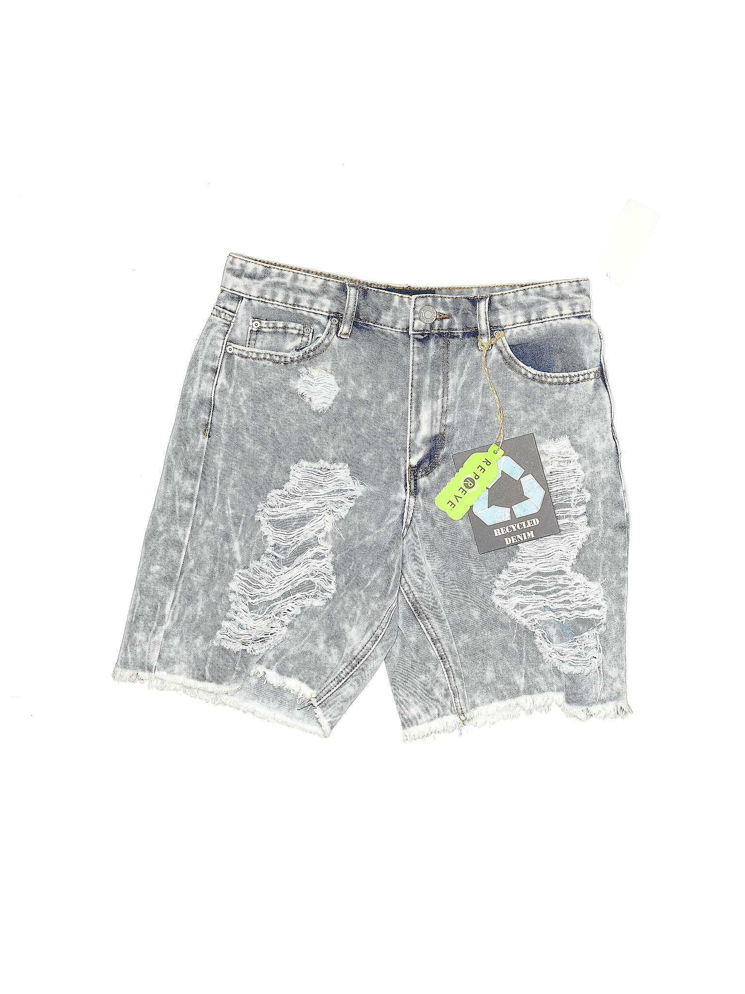 Indigo Rein Graphic Gray Denim Shorts Size 7