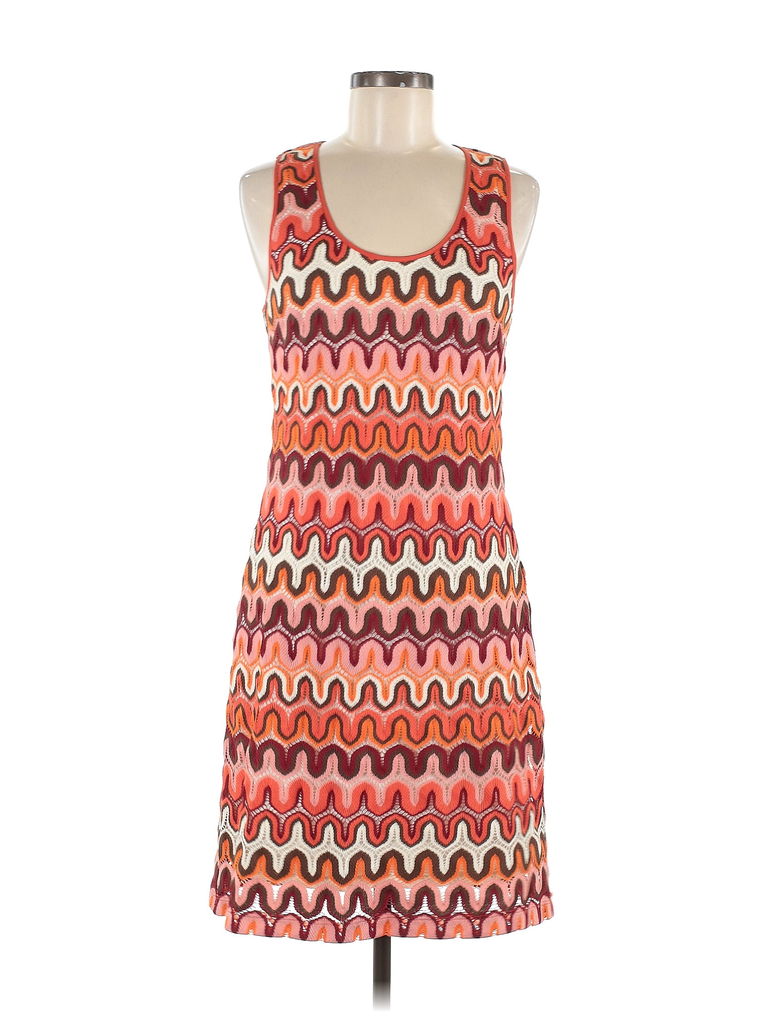 Karen Kane 100% Polyester Chevron-herringbone Graphic Orange Casual ...