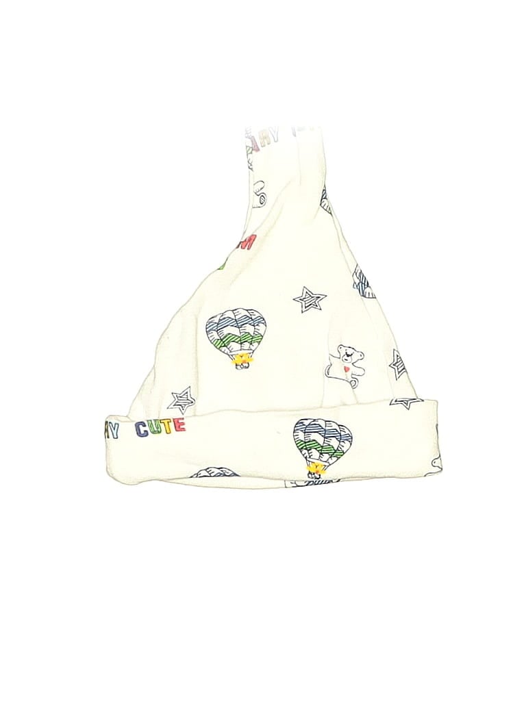 Assorted Brands 100% Cotton Ivory Beanie Size Newborn - photo 1