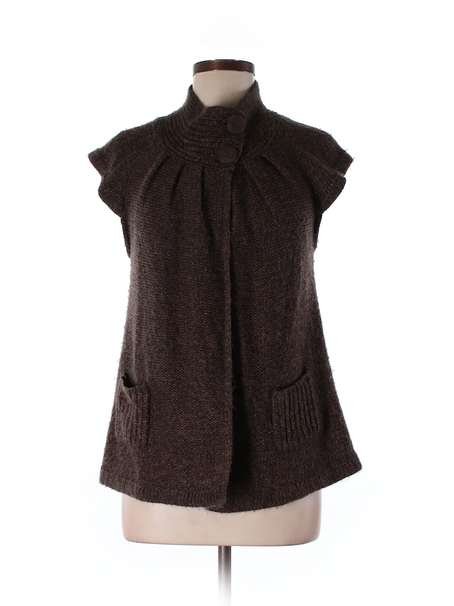 New Directions 100% Cotton Solid Brown Cardigan Size M - 95% off | thredUP