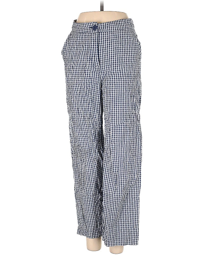 OAK + FORT 100% Cotton Checkered-gingham Blue Casual Pants Size 4 - photo 1