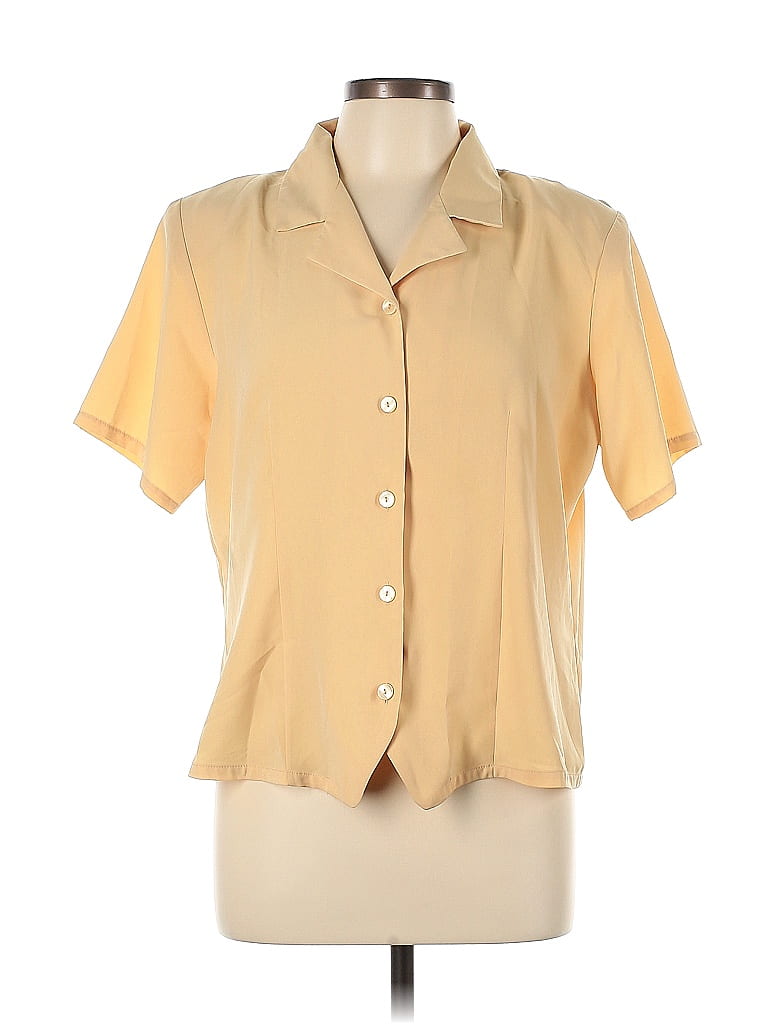 Anna 100 Polyester Yellow Short Sleeve Blouse Size L 36 Off Thredup