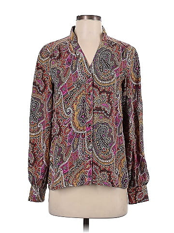 Tibi Long Sleeve Silk Top (view 1)