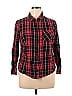 Ali & Kris 100% Cotton Plaid Red Long Sleeve Button-Down Shirt Size 1X - photo 1