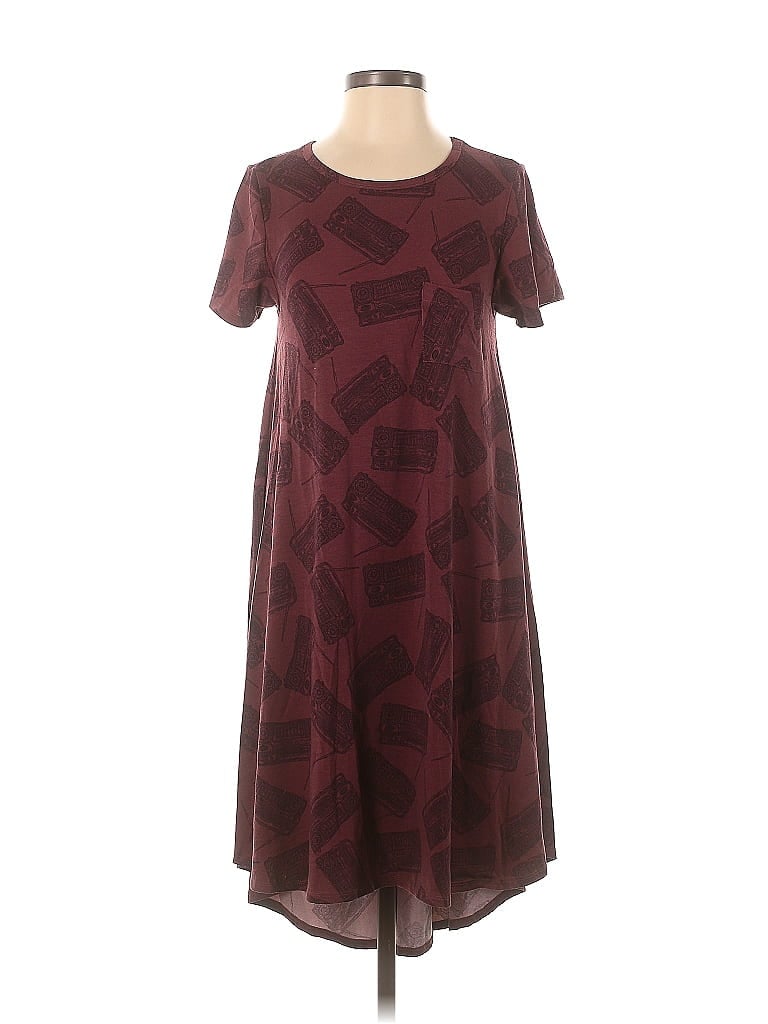 Pre-owned Lularoe Casual Dress In Burgundy