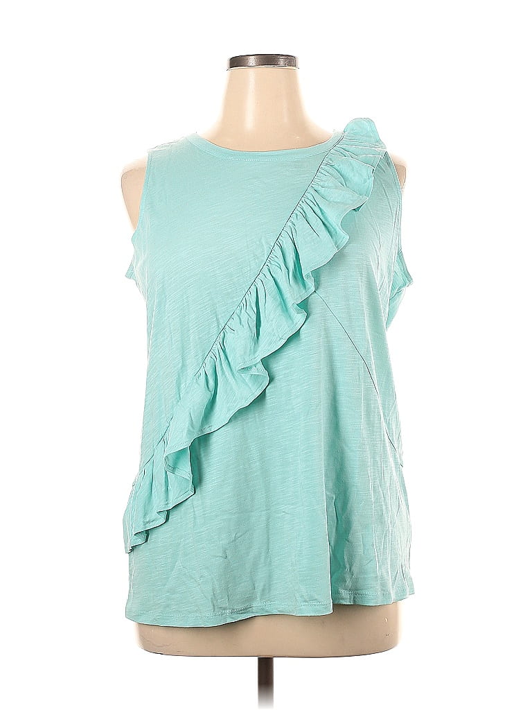 DG^2 by Diane Gilman Teal Sleeveless Blouse Size XL - photo 1