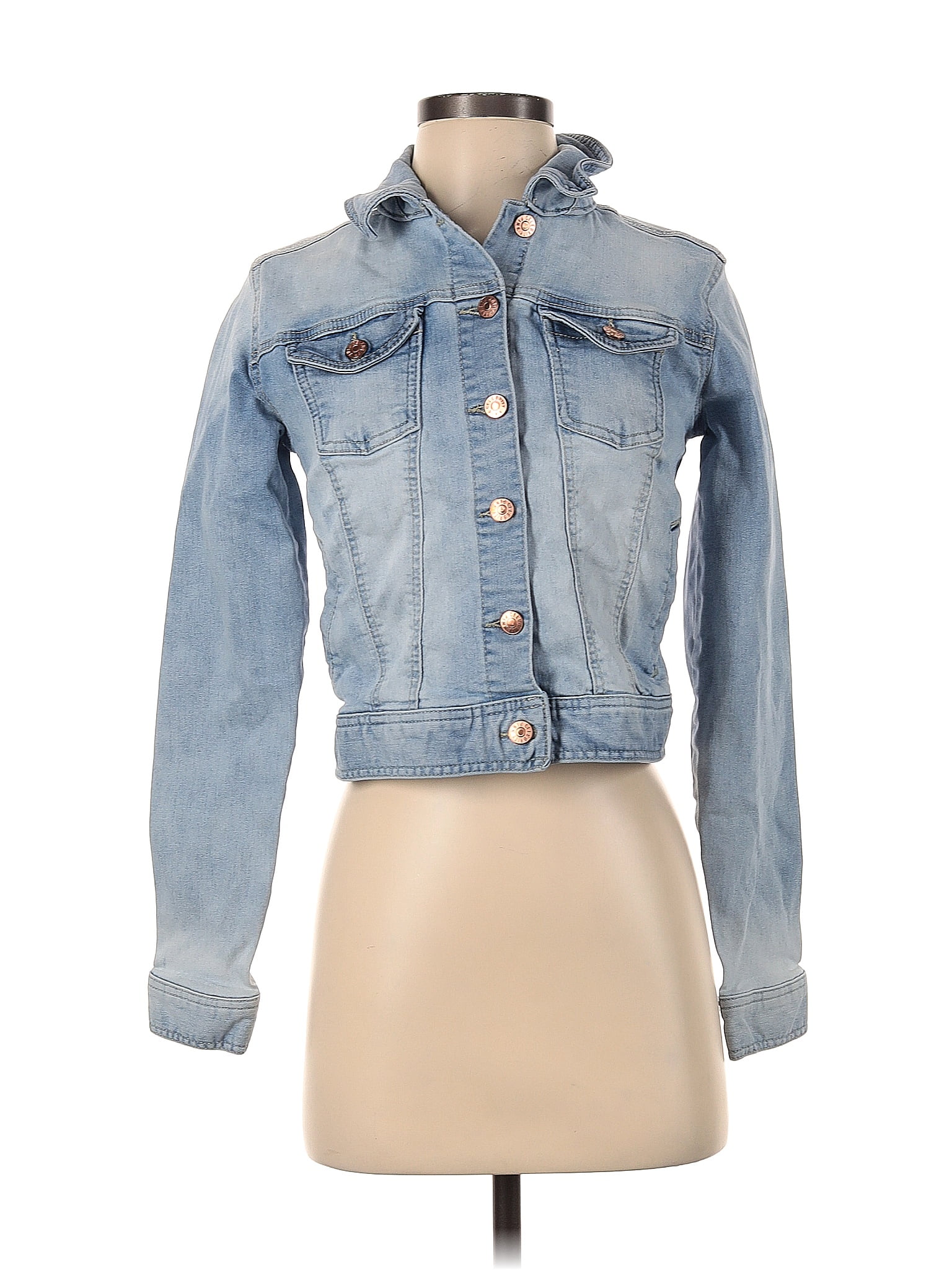 Celebrity Pink Blue Denim Jacket Size XS
