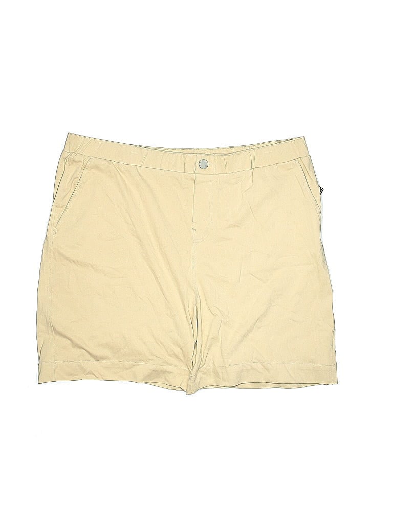DG^2 by Diane Gilman Solid Yellow Shorts Size 1X (petite) - photo 1
