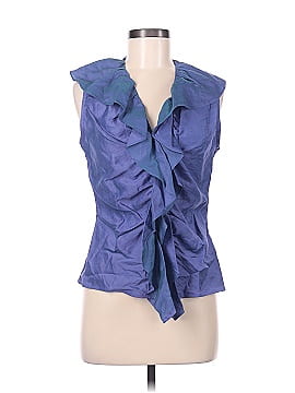 Farinaz cheapest Taghavi sleeveless purple ruffle blouse