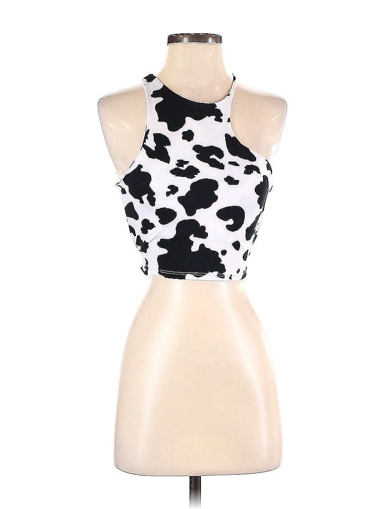 Pre-owned Le Lis Tank Top White Halter Neckline Tops